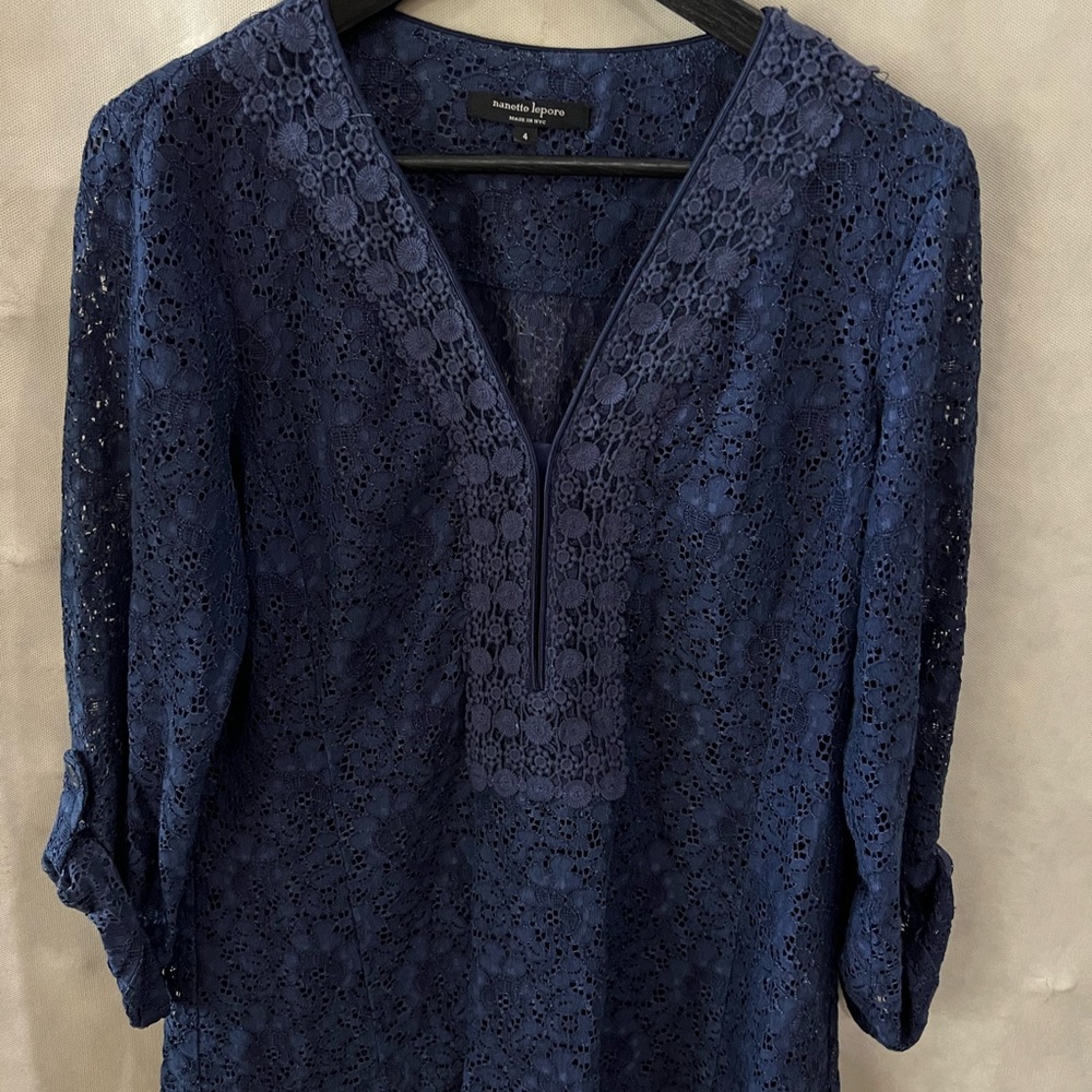 Nanette Lepore Navy Lace Tunic